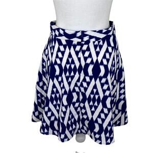 Everly Women's A Line Mini Skirt Blue Size M Geometric